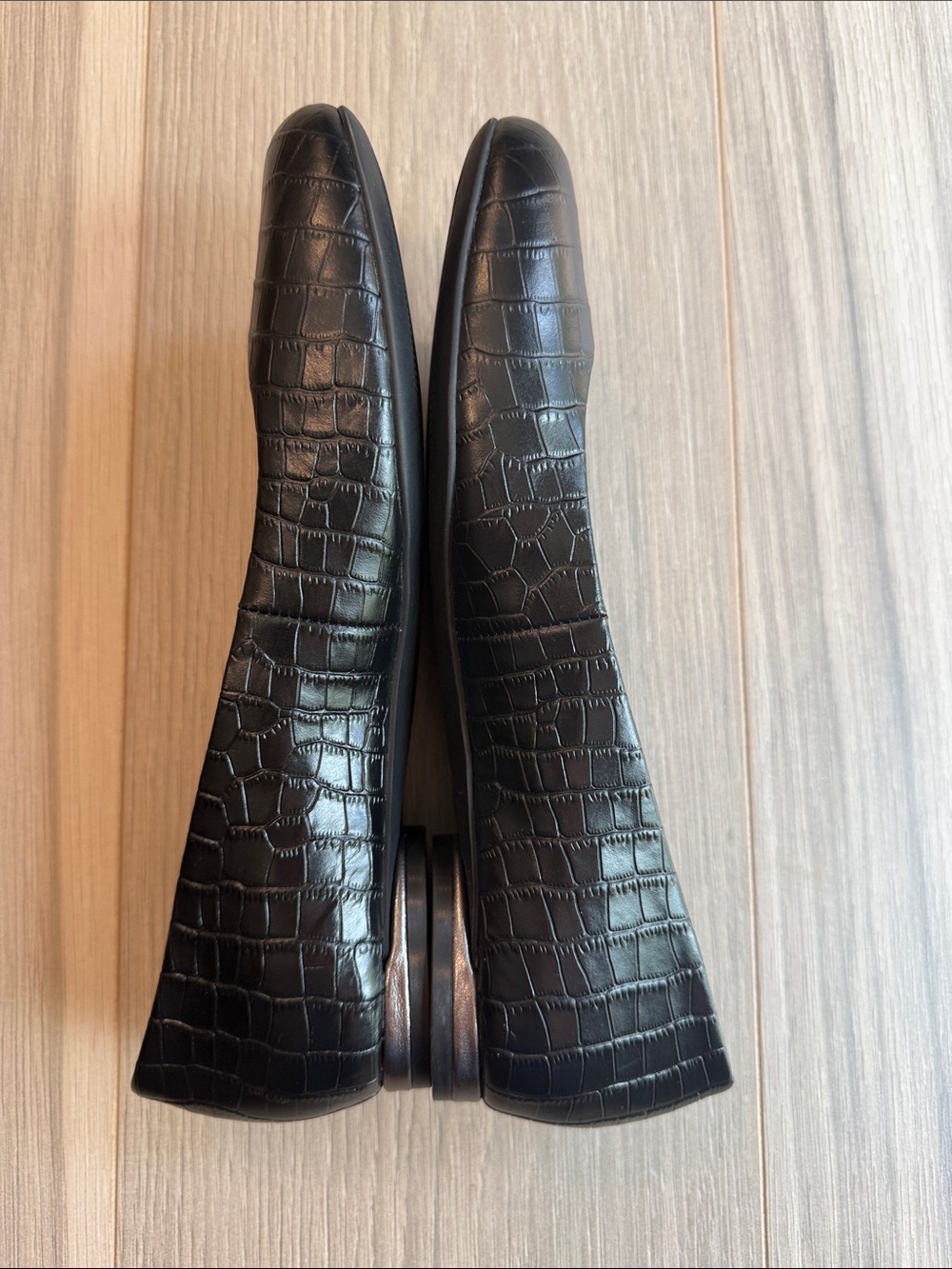 Vionic Women's Hannah Black Croc Embossed Leather Ballet Flats Size 8 - Picture 4 of 6